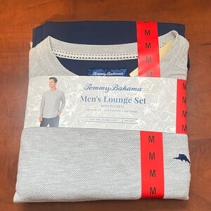 Tommy Bahama Men’s 2-Piece Relaxed Fit Lounge Set, Gray